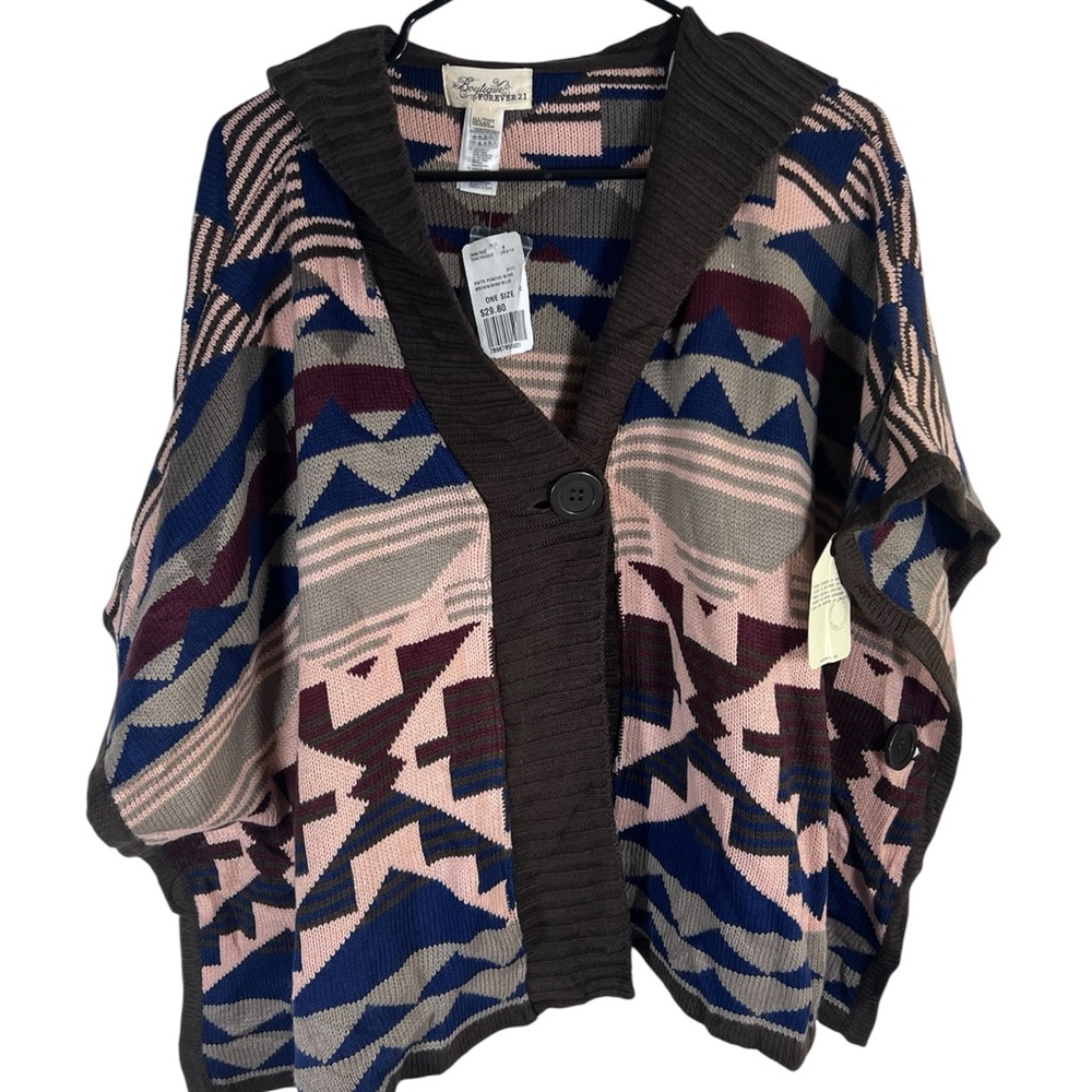Forever 21 Hooded Sweater Poncho